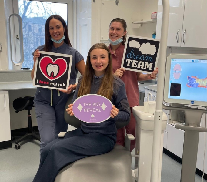 Patient revealing their new smile